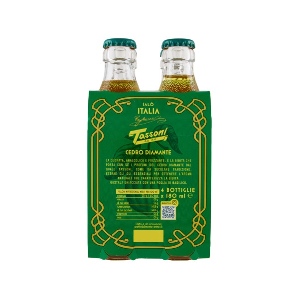 Tassoni Cedrata 4x180ml – Iconic Italian Citron Soda