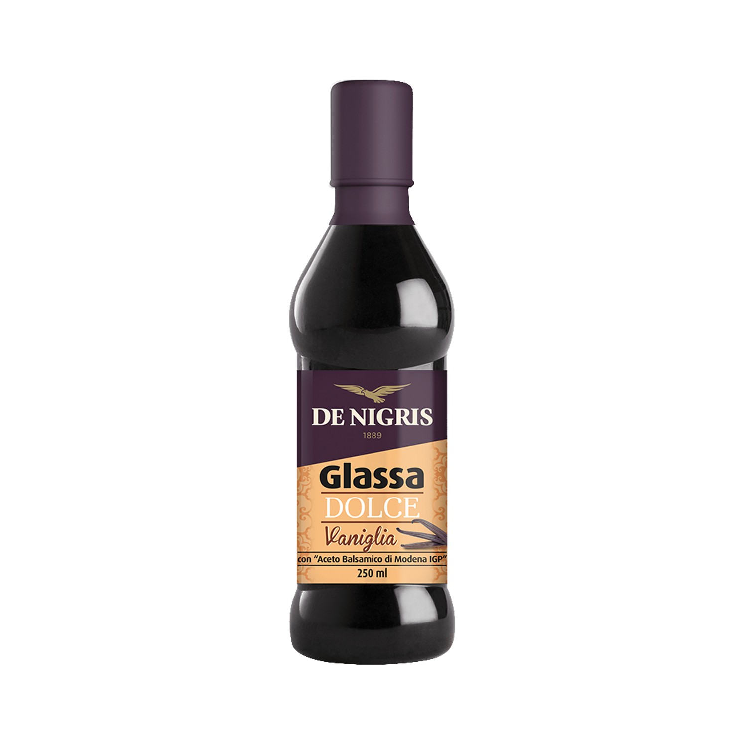 Vanilla Glaze with Balsamic Vinegar of Modena IGP – De Nigris 250ml - Pacco Italiano