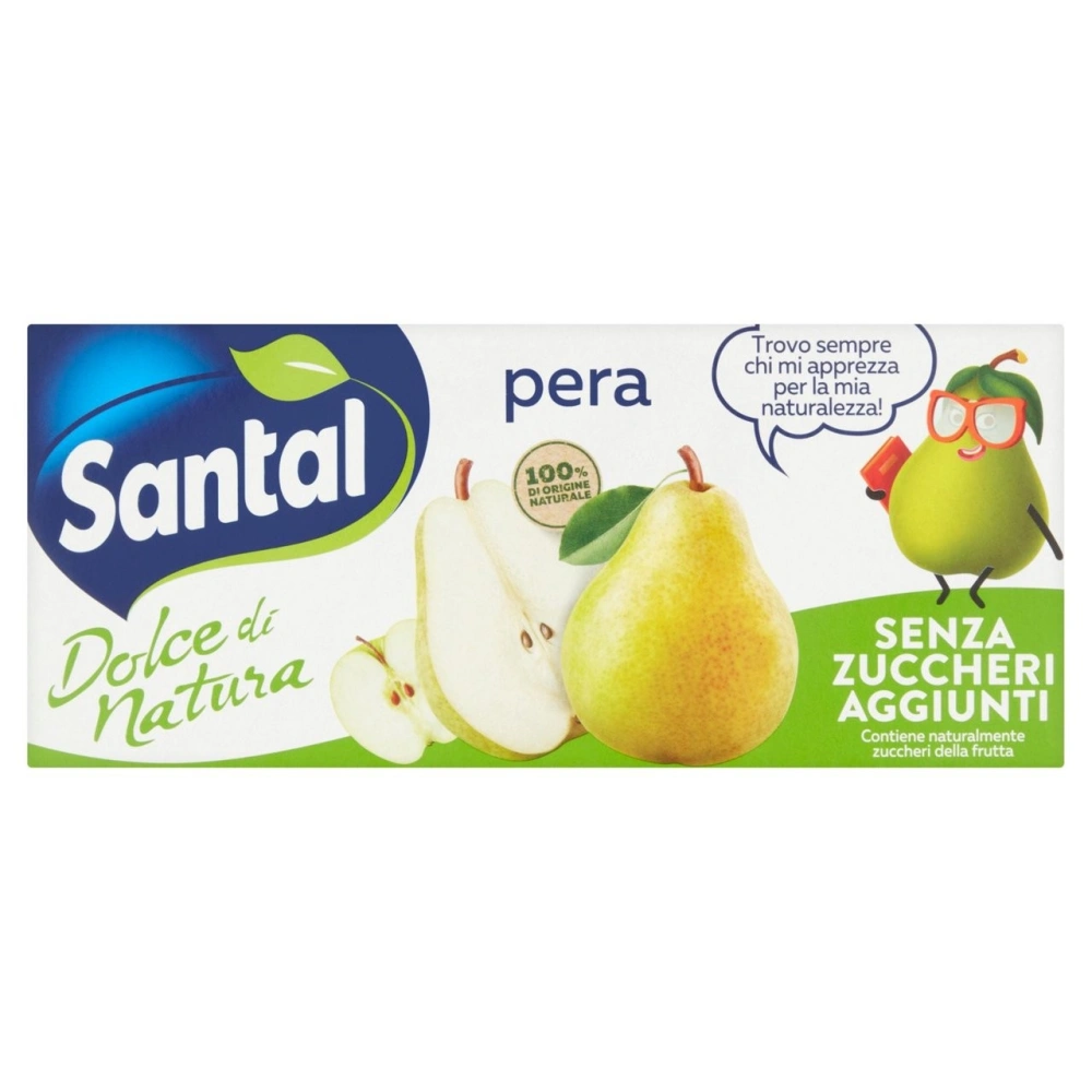 Santal Pear Juice - No Added Sugars (3x200ml)  Santal  Juices PaccoItaliano.co.uk