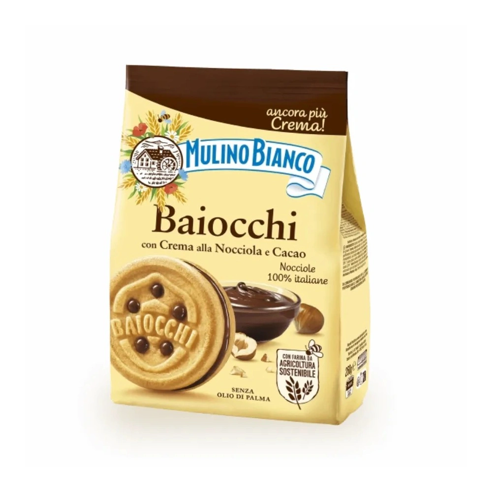 Mulino Bianco Baiocchi Hazelnut Cream (260gr)  Mulino Bianco  Biscuits & Cookie PaccoItaliano.co.uk