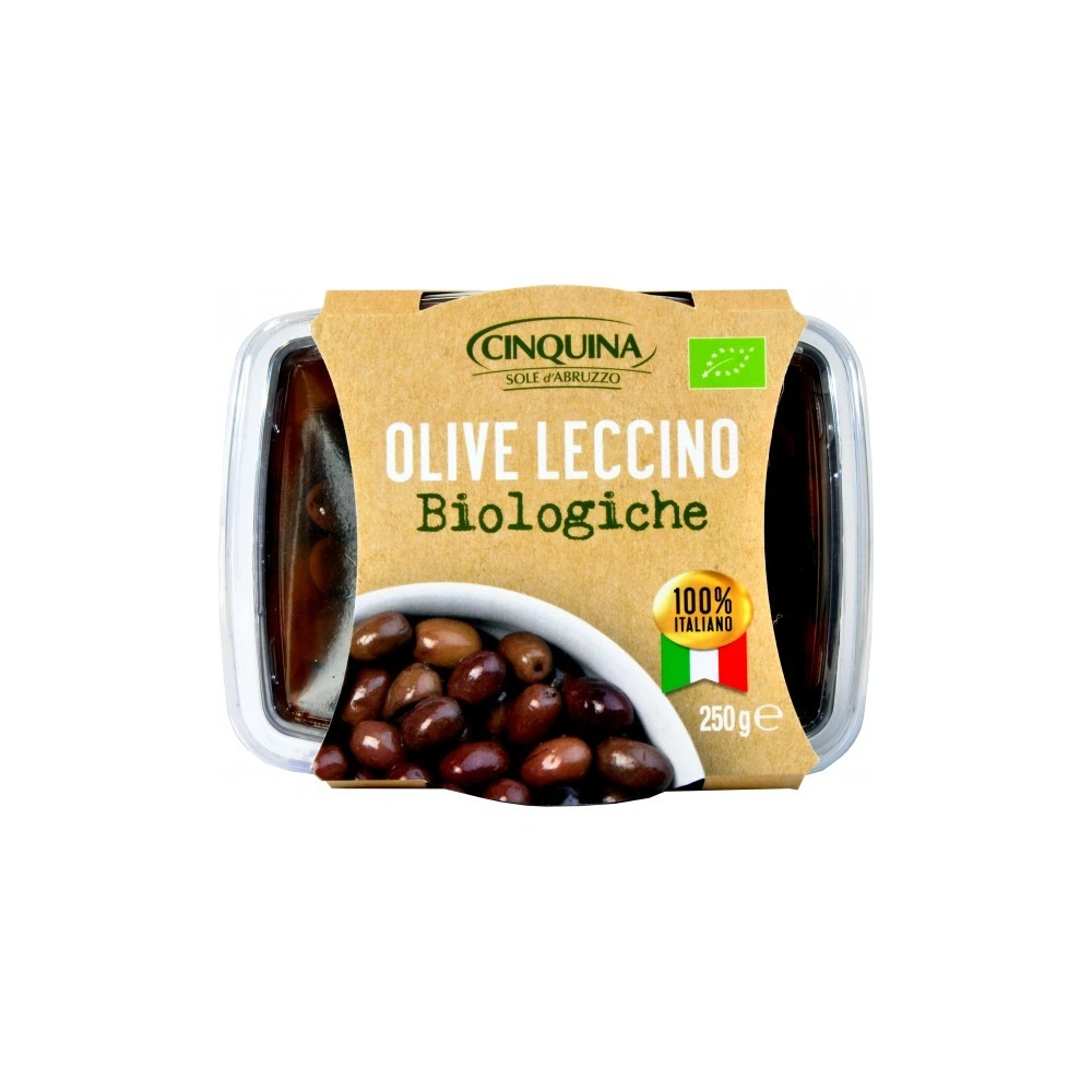 Olive Nere Leccino BIO - Organic Black Olives  Cinquina Sole d'Abruzzo  Antipasti & Appetizer PaccoItaliano.co.uk