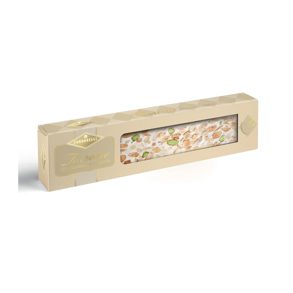 Condorelli Almond and Pistachio Nougat Bar - 150g Stecca di torrone morbido Mandorle e Pistacchi