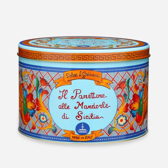 Panettone with Sicilian Almonds – Dolce & Gabbana x Fiasconaro (1Kg) Light  Blue  Fiasconaro  Merendine & Sweet Soft Snacks PaccoItaliano.co.uk