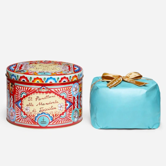 Panettone with Sicilian Almonds – Dolce & Gabbana x Fiasconaro (1Kg) Red