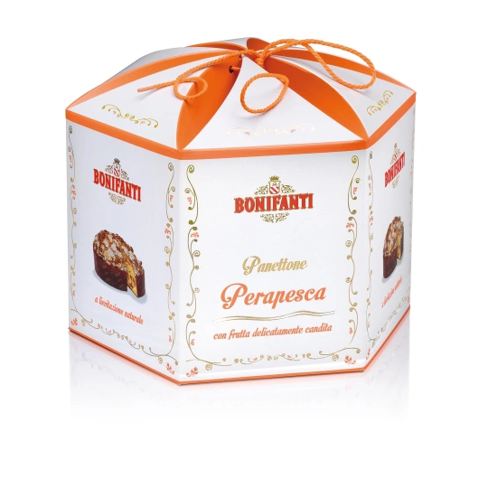 Panettone Glassato Pera e Pesca 1000g – Bonifanti Italian Holiday Cake