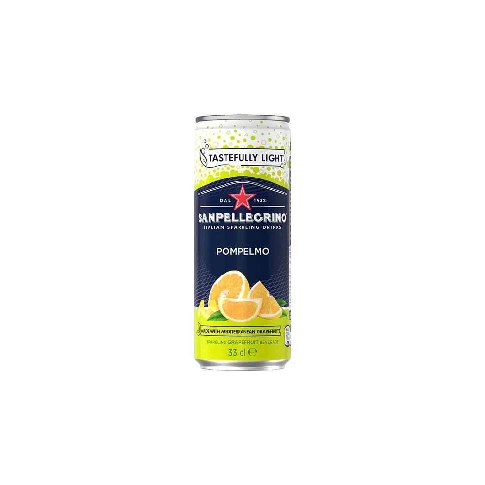 Sanpellegrino Pompelmo – 33cl Cans – Sparkling Grapefruit Drink with 30% Less Sugar  San Pellegrino  Soft Drinks PaccoItaliano.co.uk