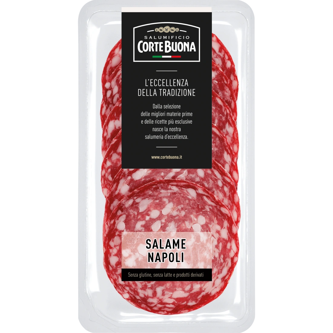 Cortebuona Salame Napoli Sliced - Traditional Italian Salami 80g