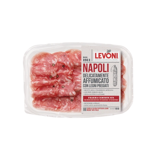 Salame Napoli Sliced Levoni 80g  Levoni  Cured Meat & Salami PaccoItaliano.co.uk