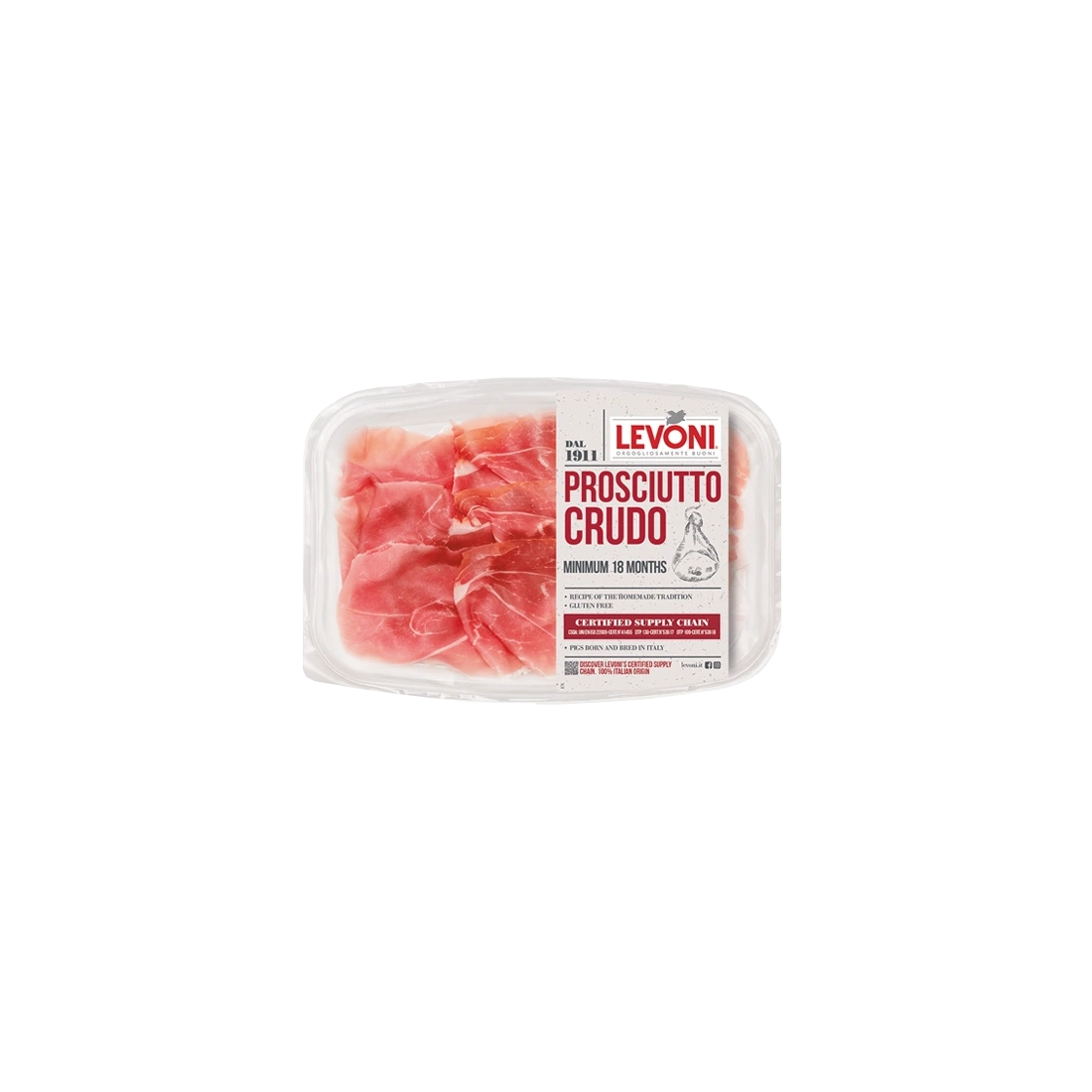 Levoni Prosciutto Crudo Sliced - Premium Italian Ham