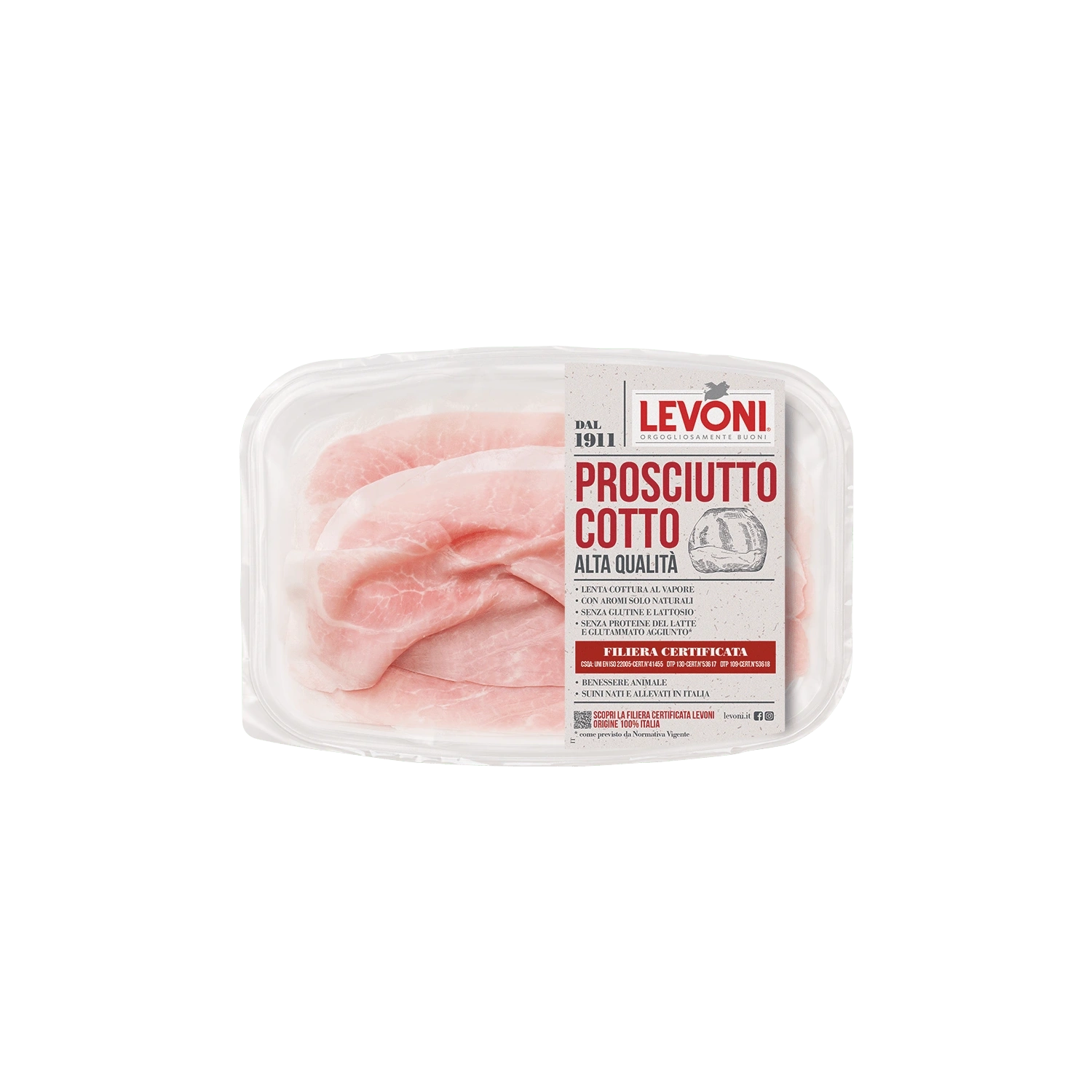 Levoni Prosciutto Cotto 100g - Premium Italian Cooked Ham