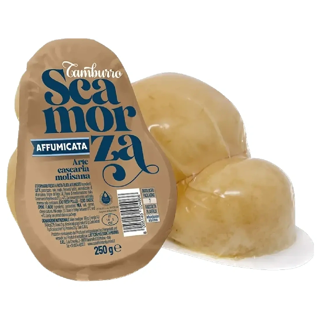 Tamburro Scamorza Affumicata 250g - Smoked Italian Cheese