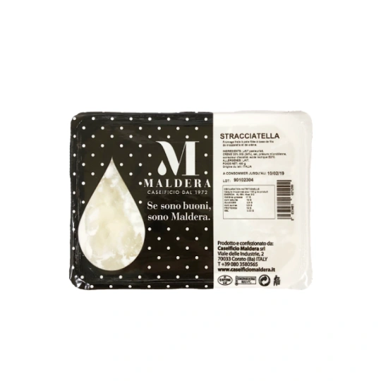 Stracciatella Maldera 250g in tub - Creamy Italian Cheese  Caseificio Maldera  Cheese & Dairy PaccoItaliano.co.uk