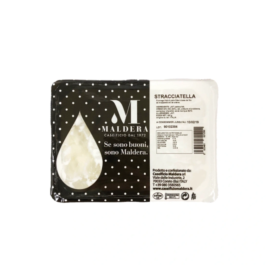 Stracciatella Maldera 250g in tub - Creamy Italian Cheese  Caseificio Maldera  Cheese & Dairy PaccoItaliano.co.uk