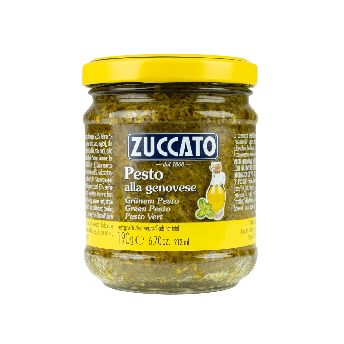 Pesto alla Genovese Zuccato 190g – Classic Italian Basil Pesto