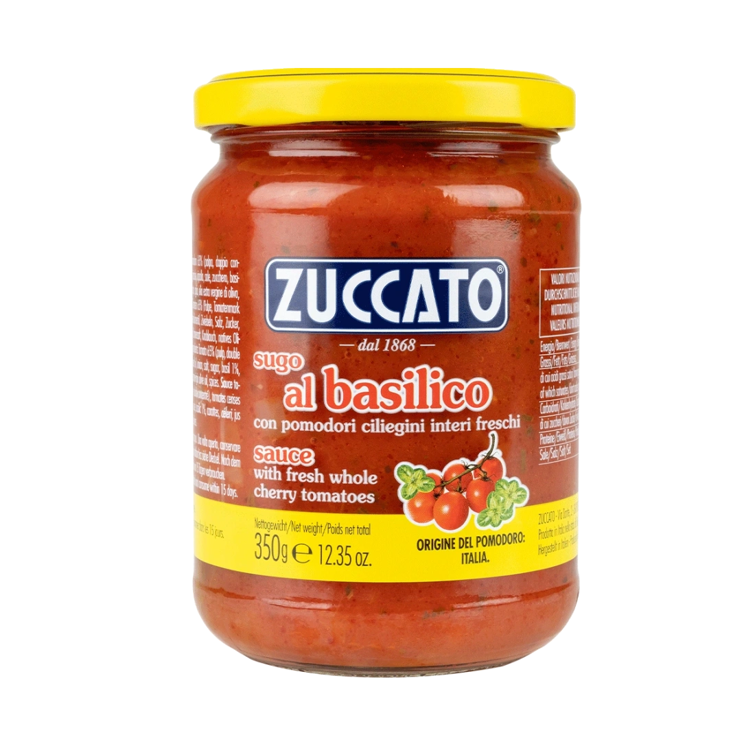 Sugo al Basilico Zuccato 350g – Classic Italian Basil Pasta Sauce