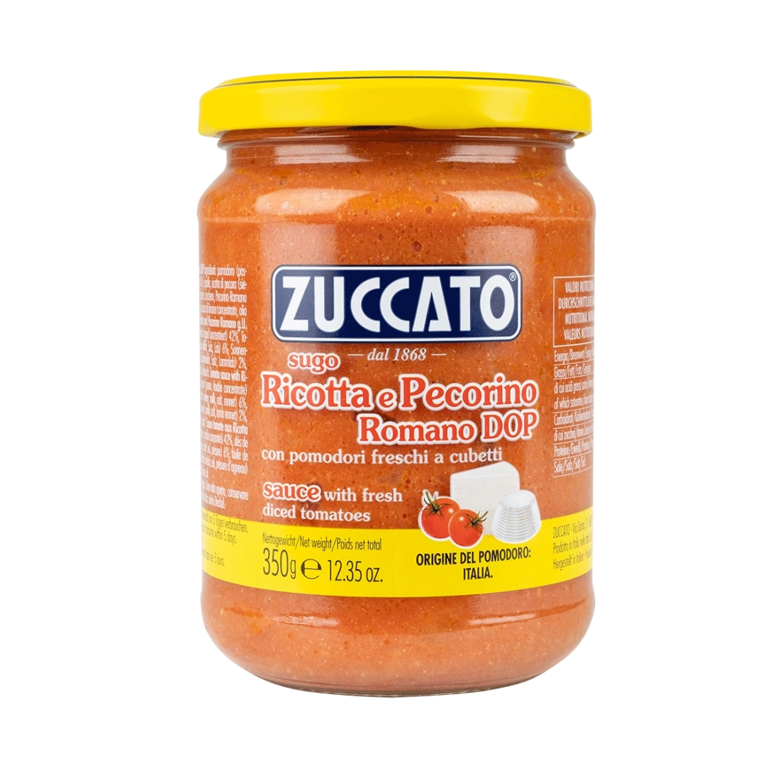 Sugo Ricotta e Pecorino Zuccato 350g – Creamy Italian Cheese Sauce