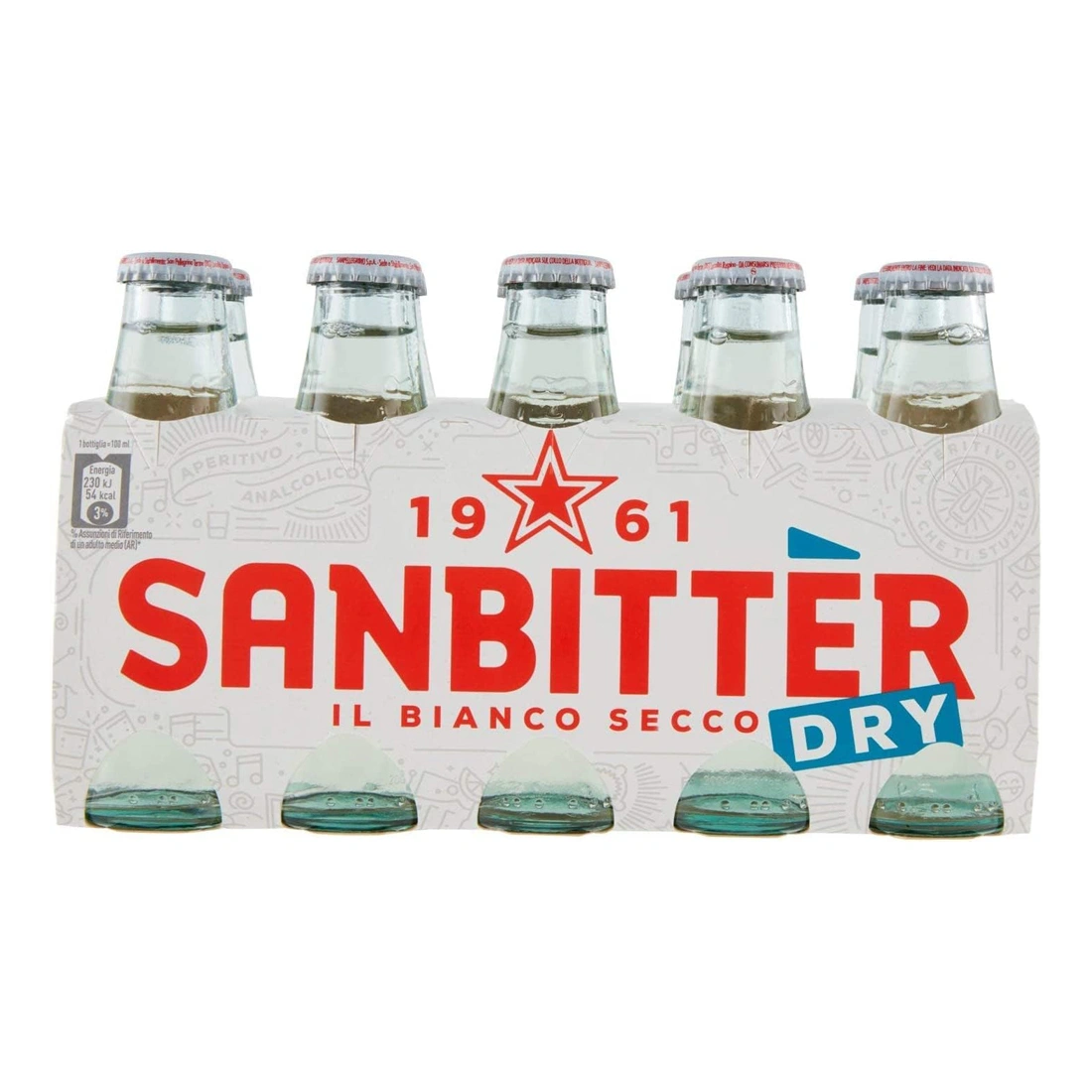 SanBitter White Dry – Non-Alcoholic Aperitif | 10pcs (10cl Each)  San Pellegrino  Soft Drinks PaccoItaliano.co.uk