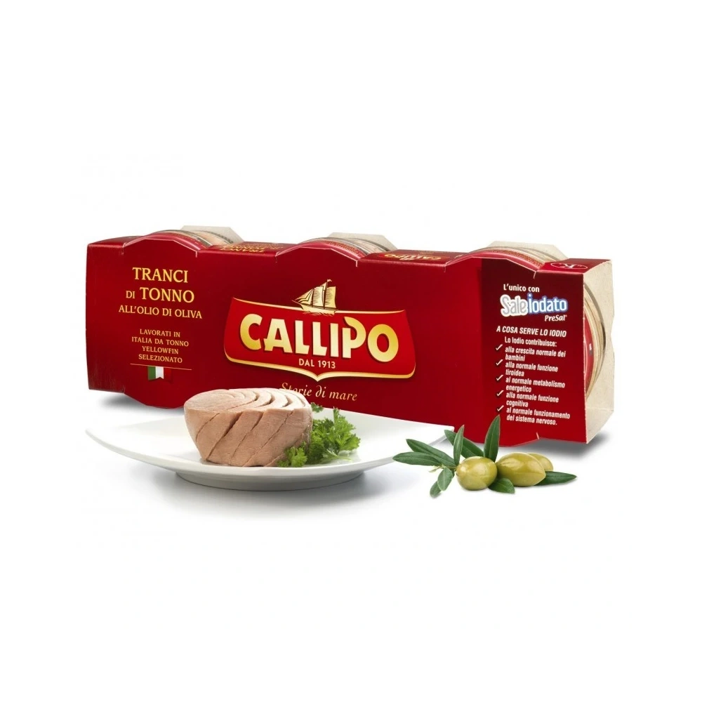 Callipo Tuna in Olive Oil - 3X80gr  Callipo  Tuna & Fish PaccoItaliano.co.uk