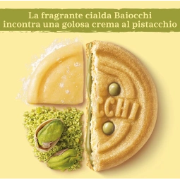 Mulino Bianco Baiocchi with Pistachio Cream 240g - Italian Biscuits