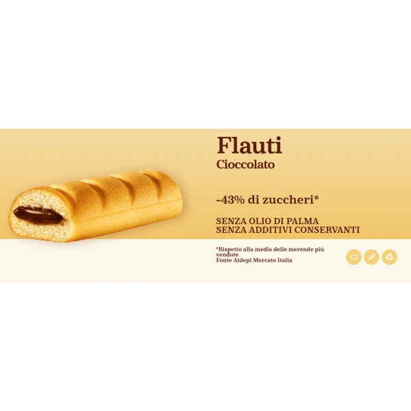 Flauti Chocolate Mulino Bianco - Chocolate Filled Brioche