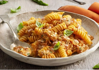 Fusilli with Tuna Pesto, Almond and Pecorino