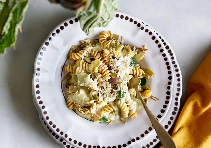 Fusilli Pasta with Artichokes and Pecorino